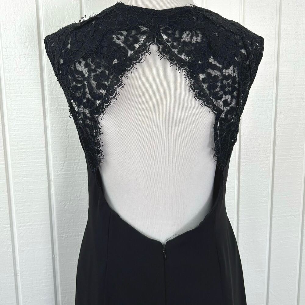 Alvina Valenta Maids Black Lace Open Back Formal Gown Maxi Dress Size 12 - Picture 8 of 9